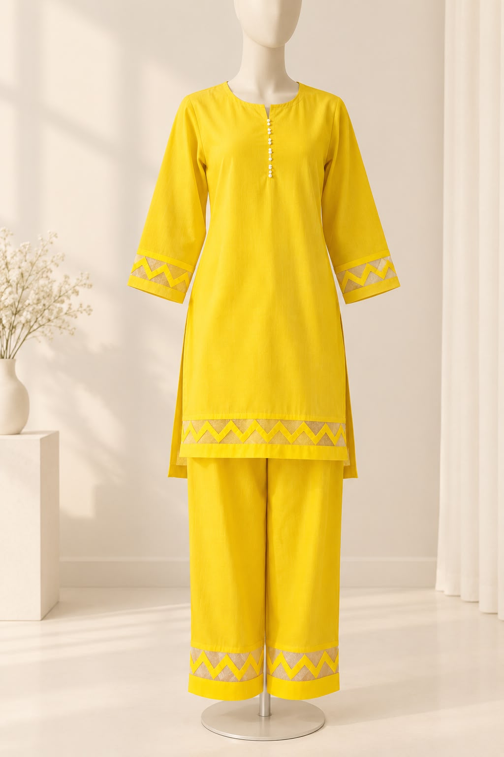 Sunshine yellow 2 piece suit