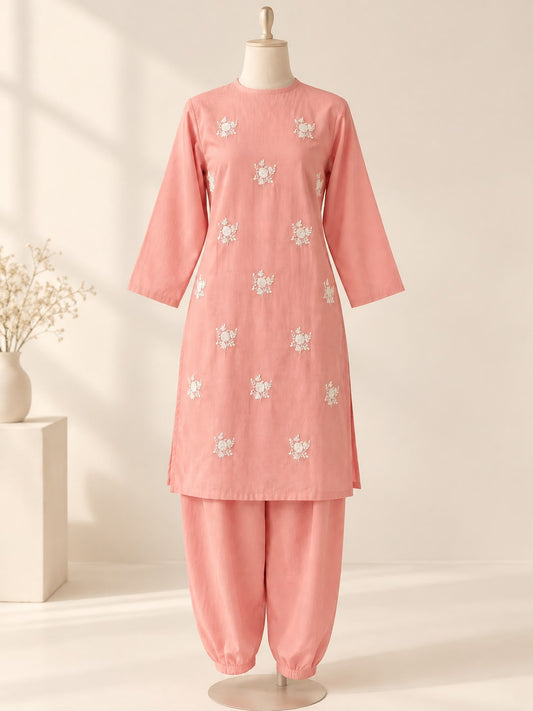 Blush Pink Floral 2 piece suit